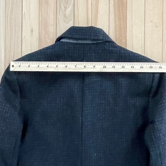 DKNY Charcoal/Black Grid Print Wool Blend Single Button Coat - Sz 8 - Picture 13 of 16